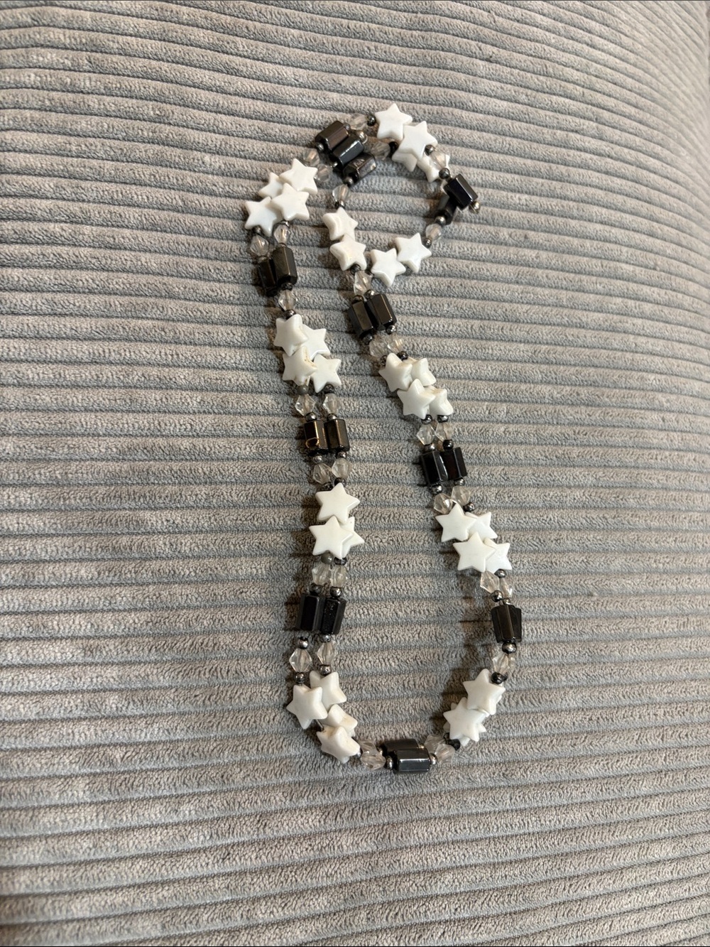 Unbranded Star Bead Necklace Womens OS White Black Good Magnetic Y2K Celestial